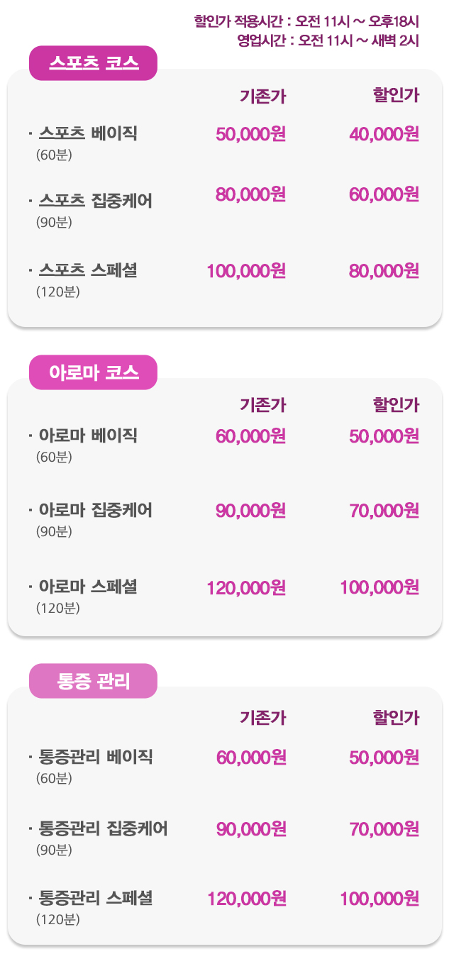 웰빙전통마사지_가격